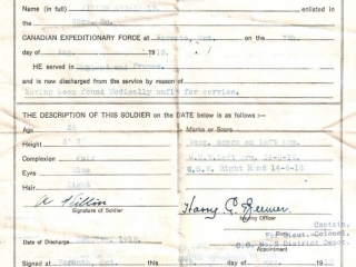 Archibald Killin – Discharge Certificate