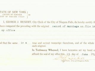 Archie &amp; Jean Marriage Certificate