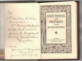 Archie Killin&#039;s Prayerbook, June 28th, 1916.