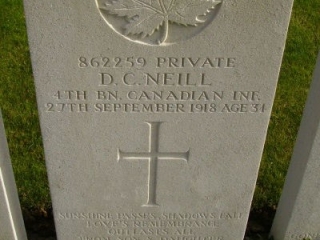D. C. Neill Sept 1918 age 34